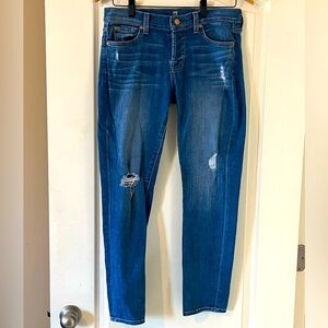 7 For All Mankind Medium Wash Distressed Josefina Style Skinny Women’s size 25